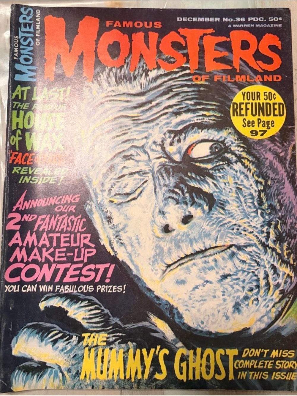 Vintage Famous Monsters of Filmland Magazine Cover Art - December # 36